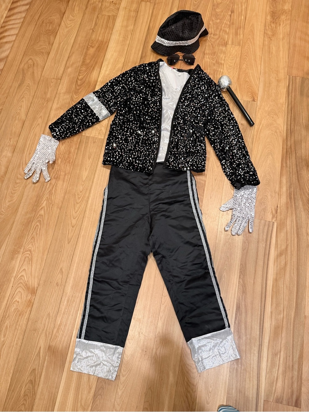 Black & Silver Sequin Pop Star Kids Costume